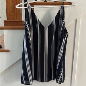 White House Black Market V-Neck Striped Top